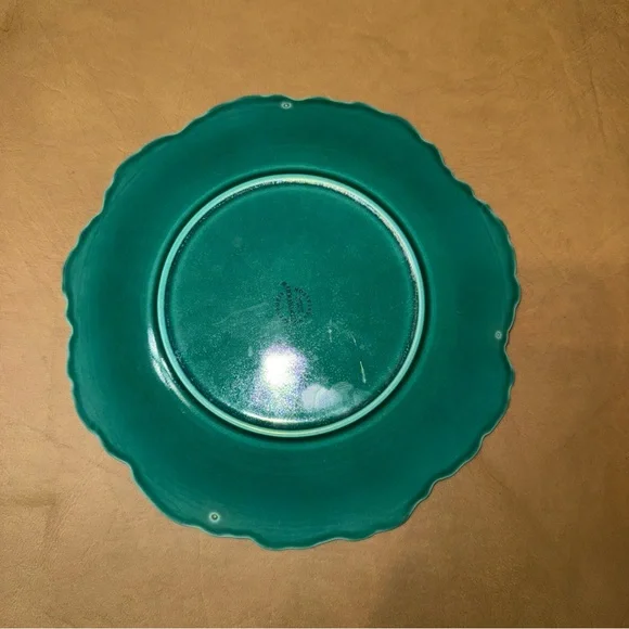 Wedgewood Majolica Emerald Green Cabbage Leaf Antique Plate - Picture 3 of 8